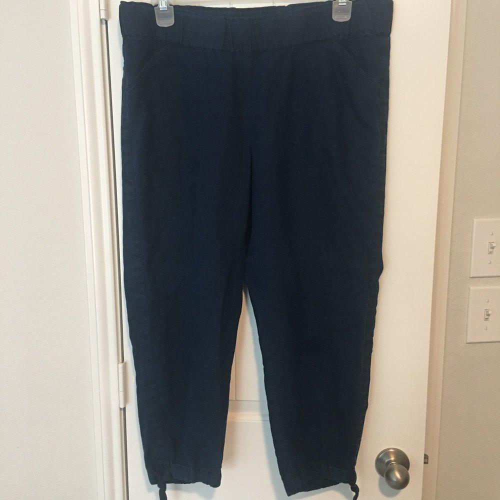 Pure Jill linen cropped pant, sz L